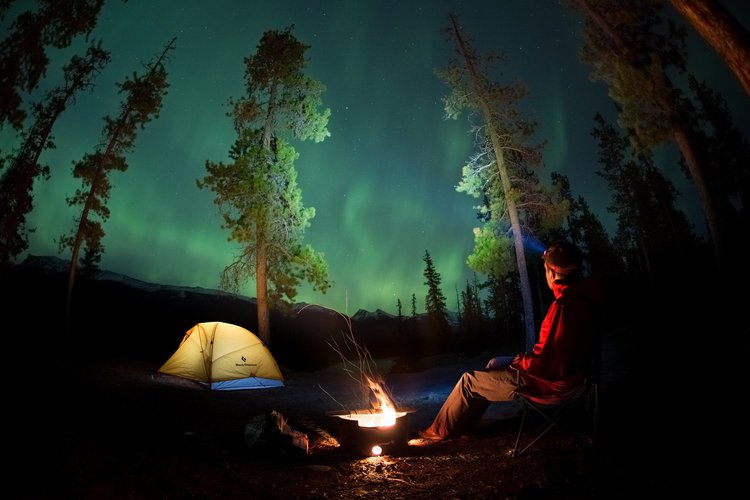Fire and Northern Lights