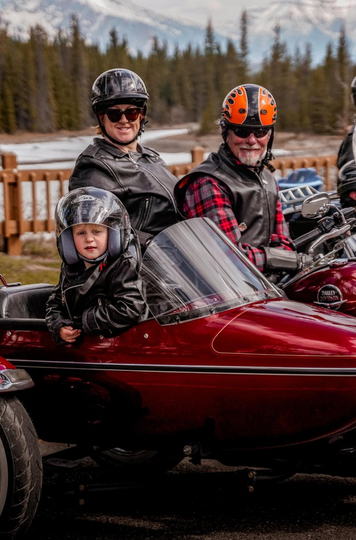 Jasper Motorcycle Tours - Mom and kid Jasper Motorcycle Tours - Mom and kid