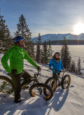 fat biking - sunset