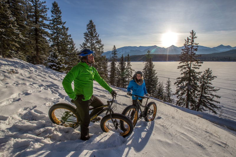 fat biking - sunset