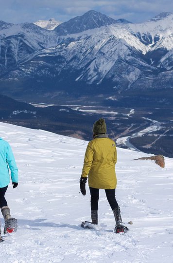 Couple Snowshoeing