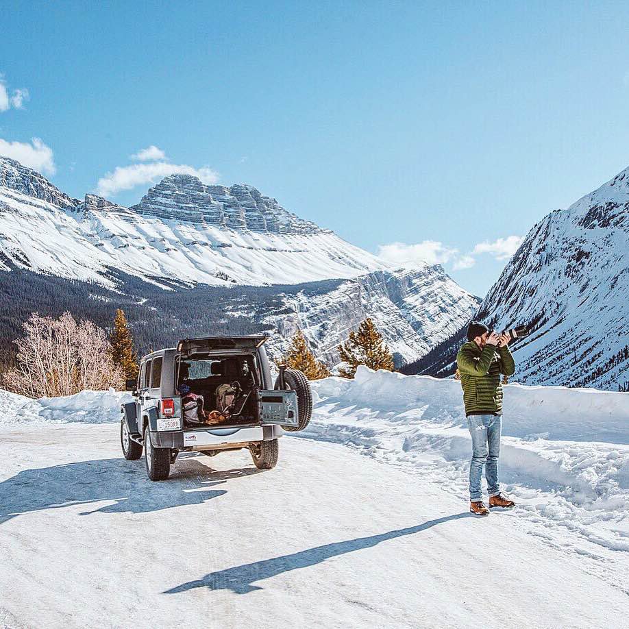 Open Jeep and Man