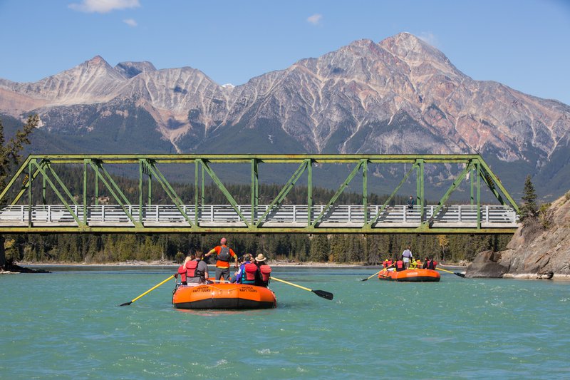 Pyramid Mt background 2 rafts under OFP Bridge.jpg