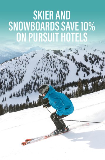 Skier and Snowboards Save 10% on Pursuit Hotels