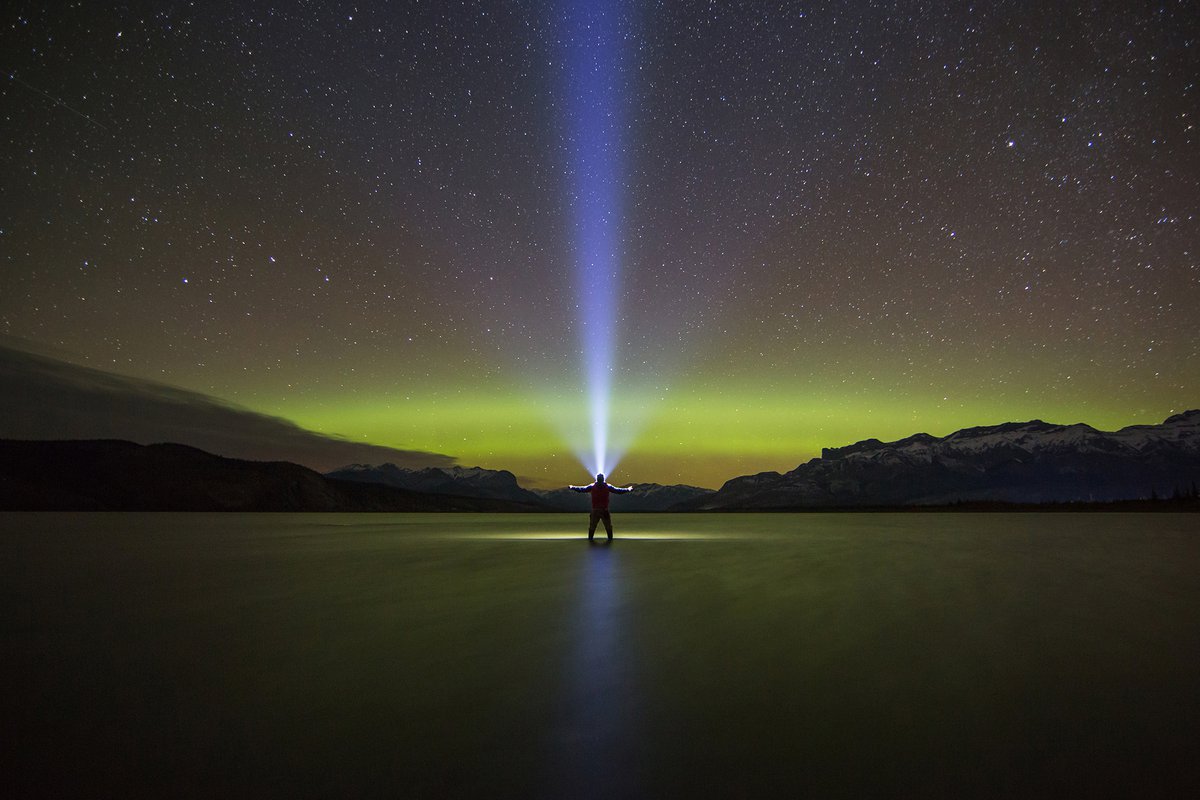 jasper lake aurora northern lights  lightpainting jasper.jpg